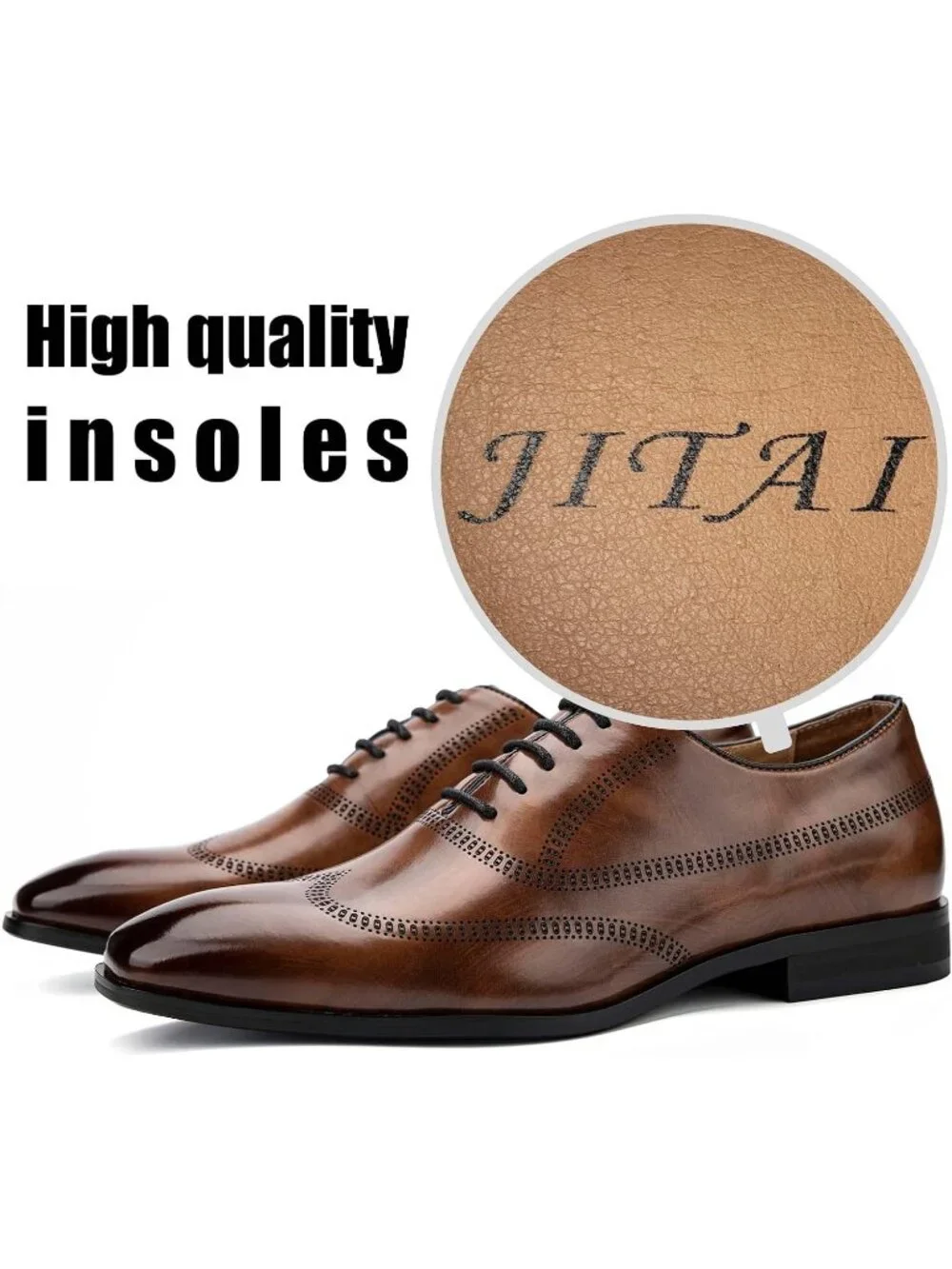 Men's Brown  Leather Lace Up Formal Casual Fashion Oxford Business Dress Shoes